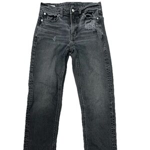 American Eagle Black Distressed Boyfriend Jeans Size 0 Straight Leg